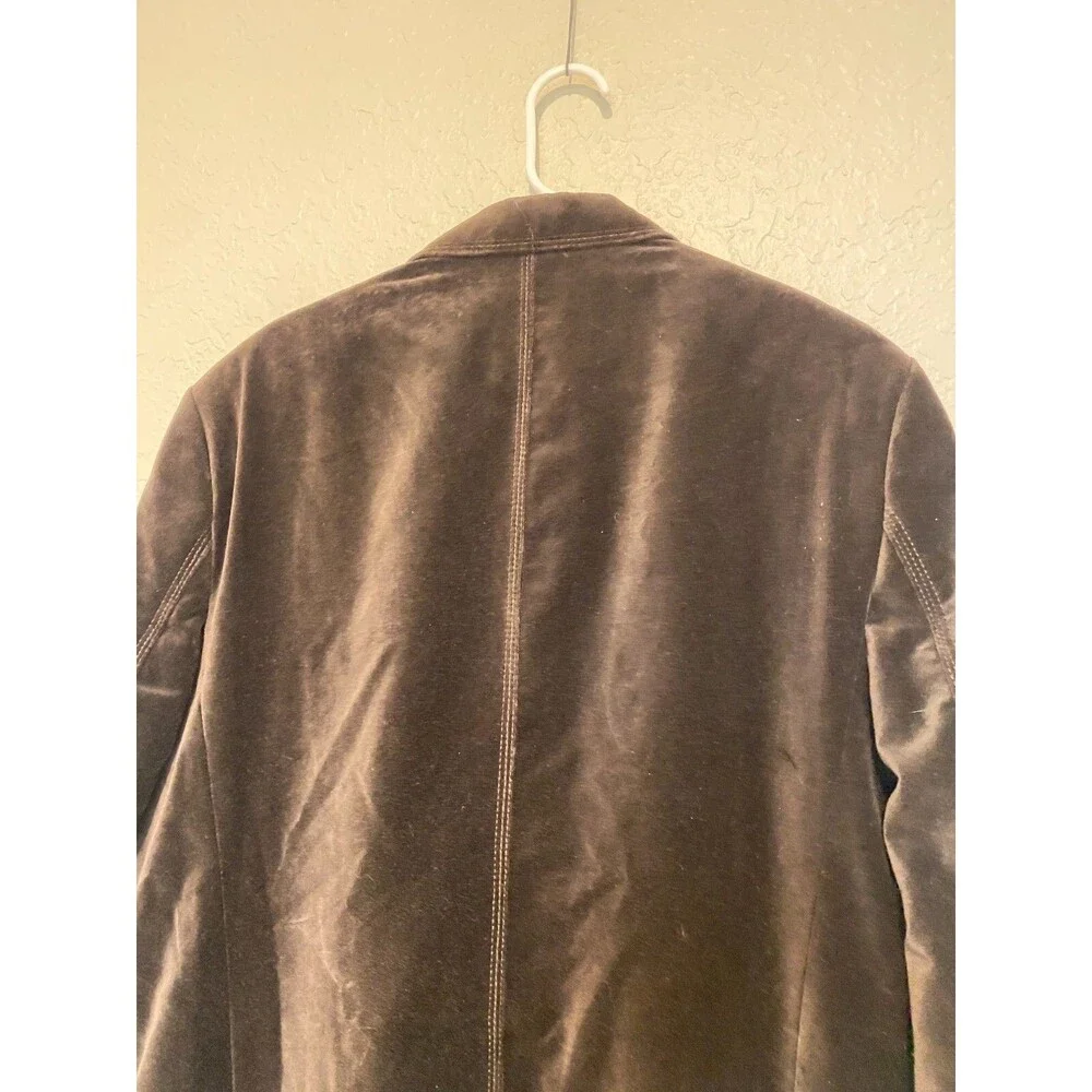 EXPRESS Mens Sz 44 Brown Velvet Two Button Blazer Jacket VTG